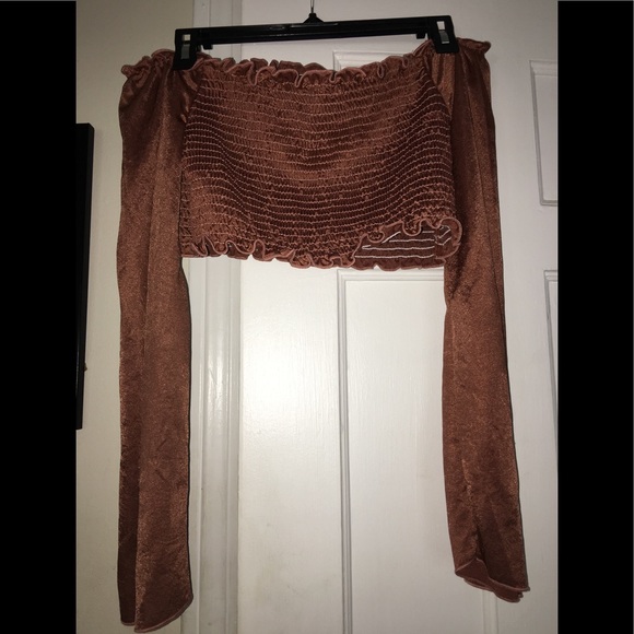 Fashion Nova Tops - Fashion Nova- Babydoll Silk Crop Top